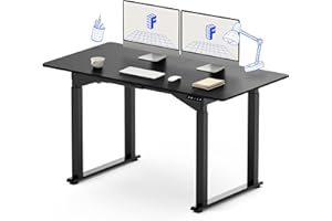 FLEXISPOT Dual Motors 4 Legs Standing Desk 55 x 28 Inch Adjustable Height Desk with Splice Board Home Office Computer Workstation Electric Sit Stand up Desk, Black Top + Black Frame
