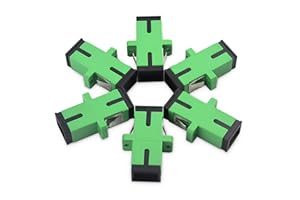 Cable Matters 6-Pack 10Gbps SC to SC APC Simplex OS2 Single Mode Fiber Optic Adapter, OS2 APC Fiber Coupler, Compatible with Verizon Fios and AT&T FiberONT Replacement Cord