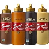 Torani Puremade Dessert &amp; Drink Sauce Variety Pack, Chocolate Caramel, Dark Chocolate, White Chocolate &amp; Caramel, 16.5 fl oz (Set of 4)