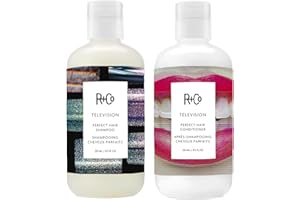 R+Co Television Perfect Hair Shampoo & Conditioner Set + Deluxe Sample (0.5oz) | Smooths, Adds Shine & Volume | Vegan + Cruelty-Free | 8.5oz (Pack of 2)