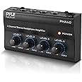 Pyle 4-Channel Portable Stereo Headphone Amplifier - Mini Earphone Splitter Amp with 4 ¼” TRS Output Jacks - Independent Volume Controls - High-Quality Audio for Studio & Stage - PHA40