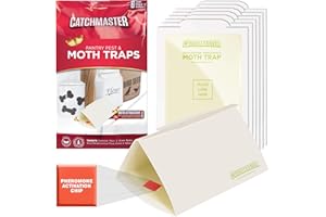 Catchmaster Pantry Pest & Moth Traps 6-Pk, Bug Killer for Kitchen Storage & Pantry Cabinet, Sticky Moth Traps for House, Glue Trap to Protect Pet Food, Kitchen Cabinets Storage