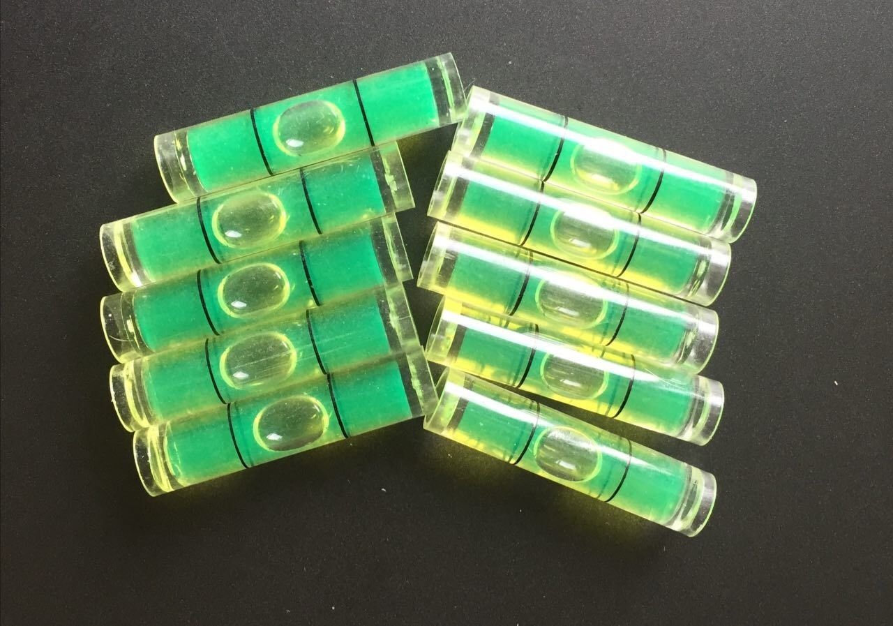 10 PCs D 8mm L 35mm Acrylic Bubble Spirit Level Vial 5/16" (D) x 1 3/8" (L)