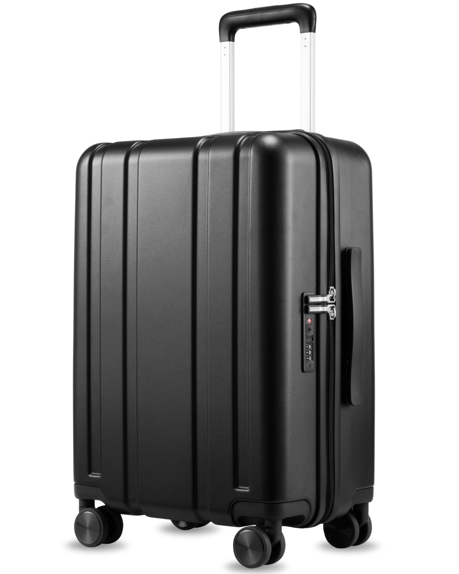 Photo 1 of Carry On Luggage 22x14x9 Airline Approved, L2 100% PC Hard Shell Travel Suitcase with Smooth Spinner Wheels, TSA Lock (EX-Core, Black, 20 Inch, 40L)