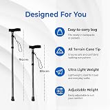 Life Folding Walking Stick Adjustable Height Lightweight Aluminium Cane view 6