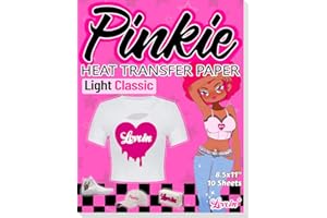 Lovein Pinkie Heat Transfer Paper for T Shirts (10 Sheets, 8.5x11") Iron On Transfers for Inkjet Printer rintable Heat Transfer Vinyl for White Fabrics (Light Classic)