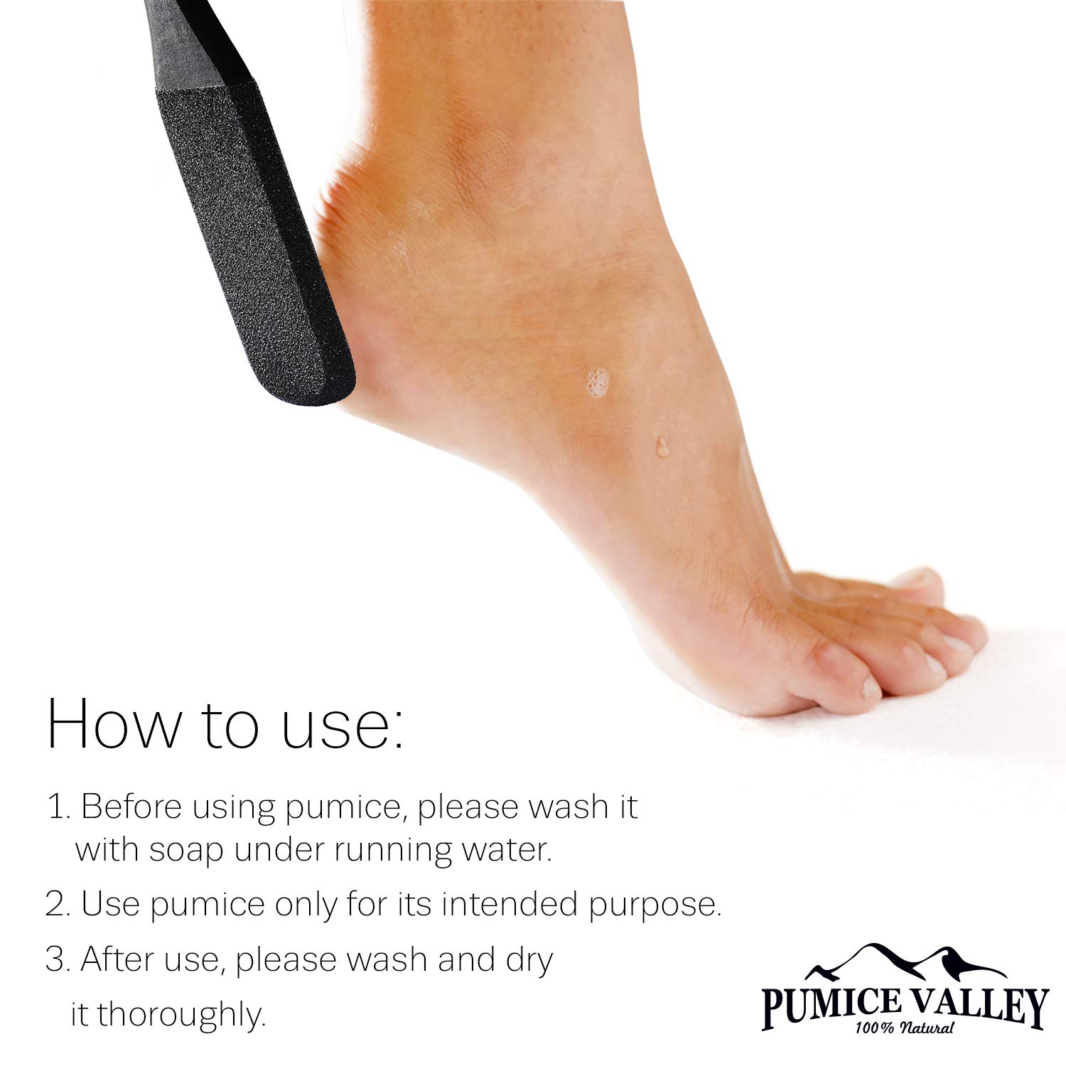 Pumice Stone Foot Scrubber - Pedicure Foot File with Handle for Dry Dead Skin - Callus Remover for Feet - Foot Scraper - Exfoliating Brush for Heels, Elbows, Hands : Beauty