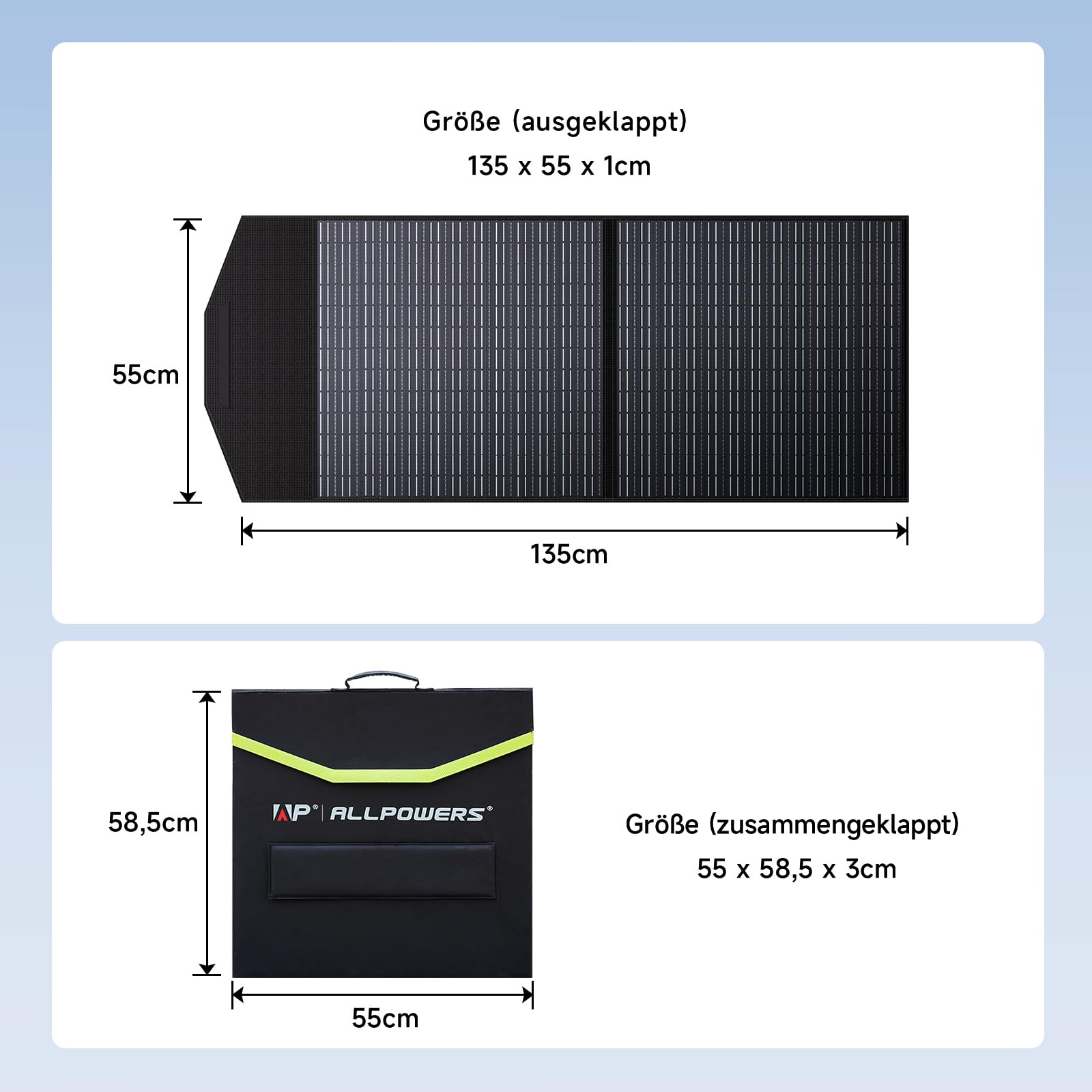 ALLPOWERS Faltbares Solarpanel 100W, Monokristalline Solarmodule für S300 R600 R1500 R2500 Tragbare Powerstation, Solargenerator, Photovoltaik Modul Solaranlage für Camping Garten Wohnmobil RV 9