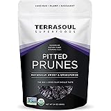 Terrasoul Superfoods Organic Dried Plums Pitted Prunes, 1.5 Lbs - Fiber | Vitamin K | Preservative Free