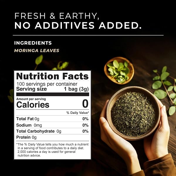 GYA TEA CO MORINGA HERBAL TEA BAGS (100 BAGS) – CAFFEINE FREE WITH A TANGY FLAVOR FOR ALL DAY COMFORT, CALMING, RELAXING & NOURISHING – FRUIT & HERBAL BLENDS