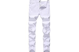 NEWSEE Boy's Skinny Fit Ripped Destroyed Distressed Stretch Denim Slim Jeans Pants