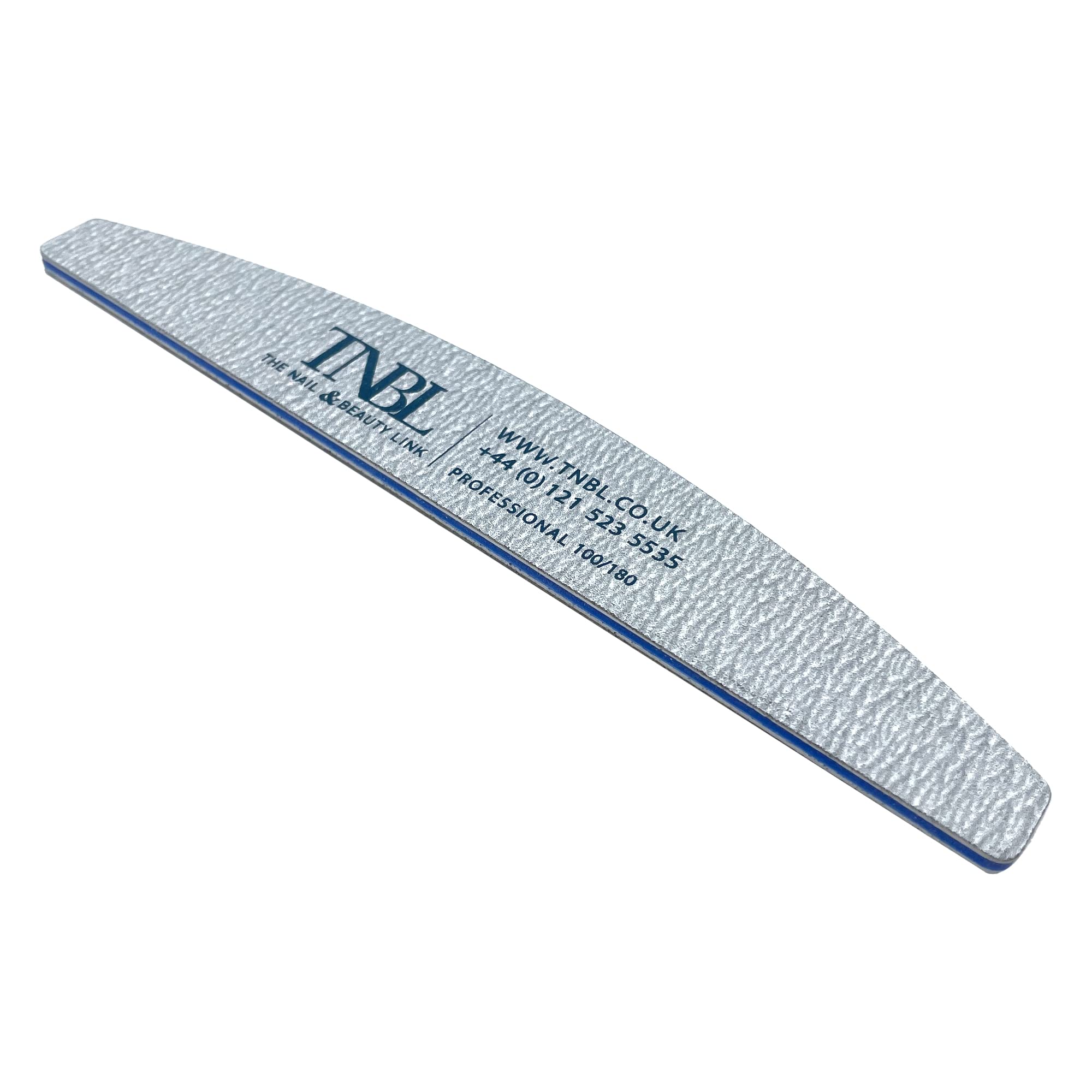 TNBL Nail File Professional Quality (100/180 Grit Half Moon Zebra) Pack of 1 for Manicure & Pedicure Shaping & Styling…