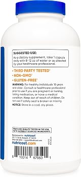 Nutricost Taurine 1000mg 400 Capsules view 4