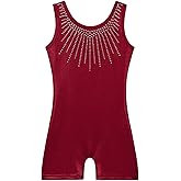 BAOHULU Leotard for Toddler Girls Gymnastics Shorts Sparkle Embroidery Tank Biketards One Piece