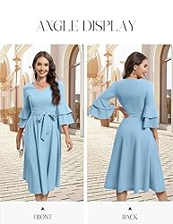 DRESSTELLS Light Baby Blue Dress for Women 2024