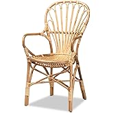 Bali & pari Sheraton Modern and Contemporary Light Honey Rattan Dining Chair