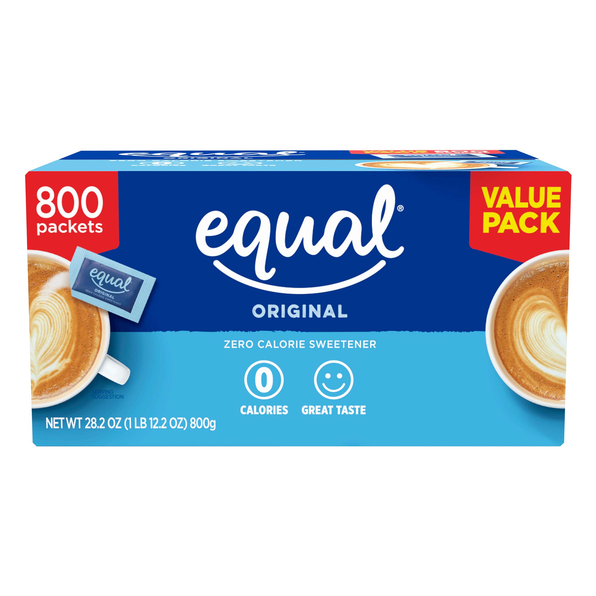 Photo 1 of EQUAL 0 Calorie Sweetener, Aspartame and Acesulfame-K Sweetener Packets, Zero Calorie Sugar Alternative, Erythritol Free, 800 Ct (Pack of 1)
