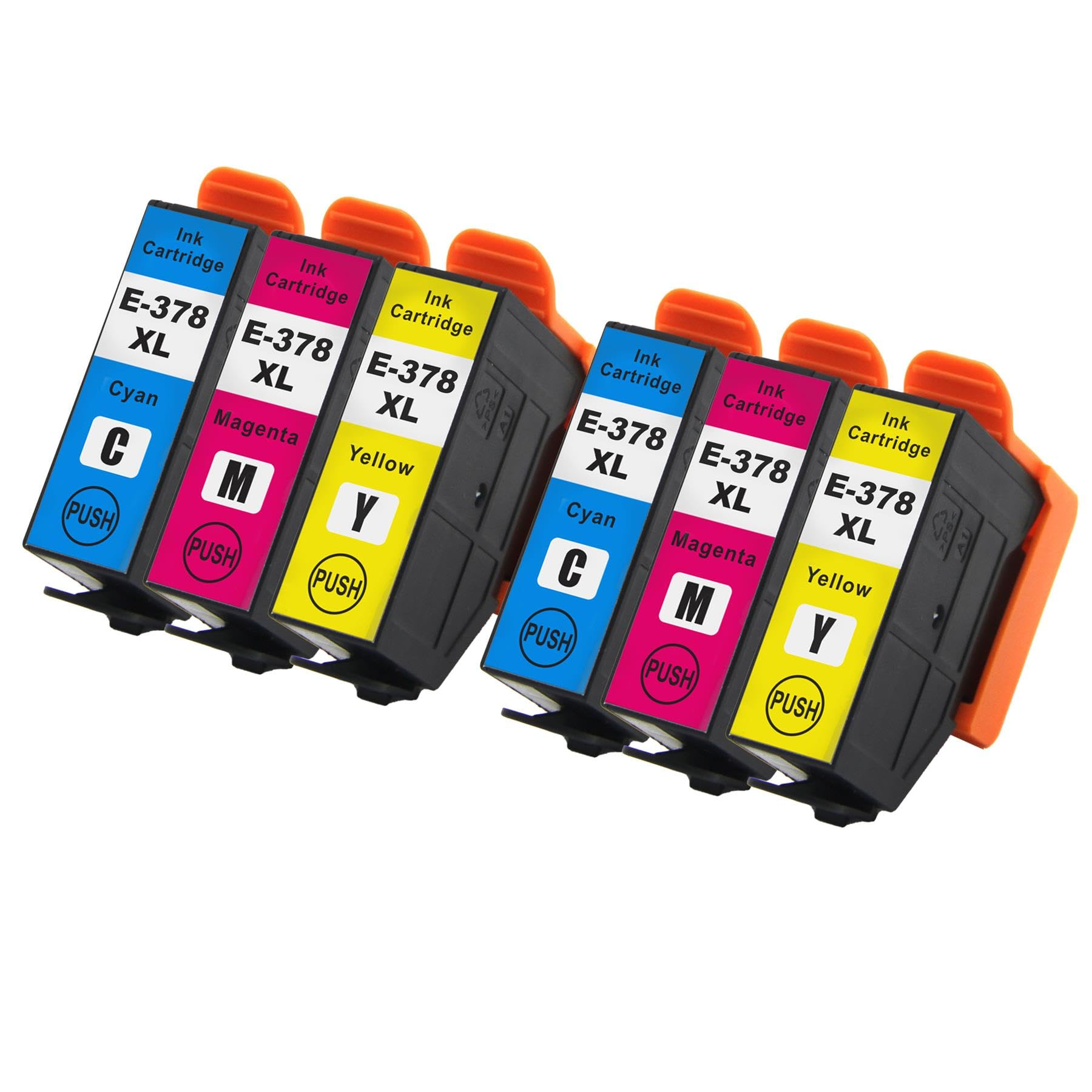 Go Inks E-378XL Compatible C/M/Y Ink Cartridges for use with Epson Expression Photo Printers (Set of 6 Inks)