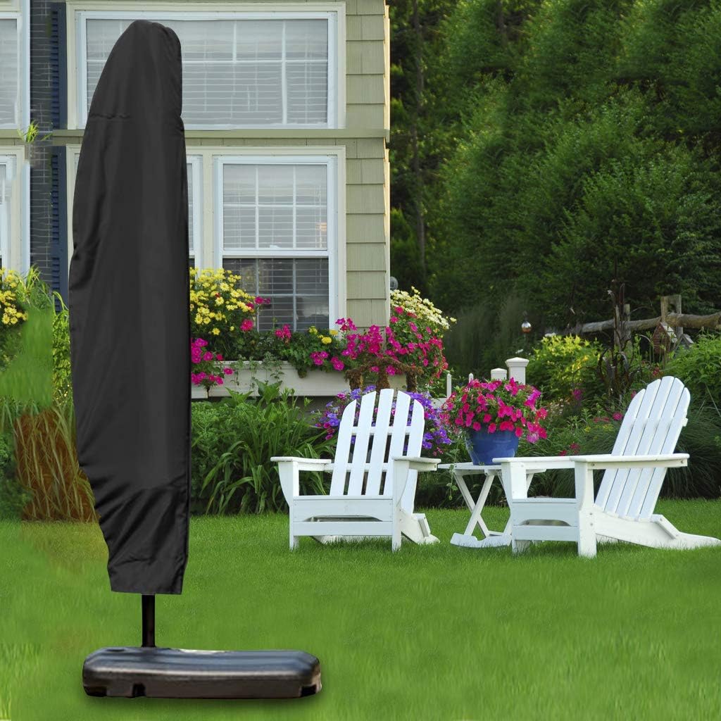 Parasol Cover Waterpoof Extra Large Cantilever Umbrella Cover 610d Dustproof Uv Protection Garden Patio Sun Umbrella Protector With Zip Drawstring Carry Bag 265cm Garden Outdoors Garden Furniture Accessories