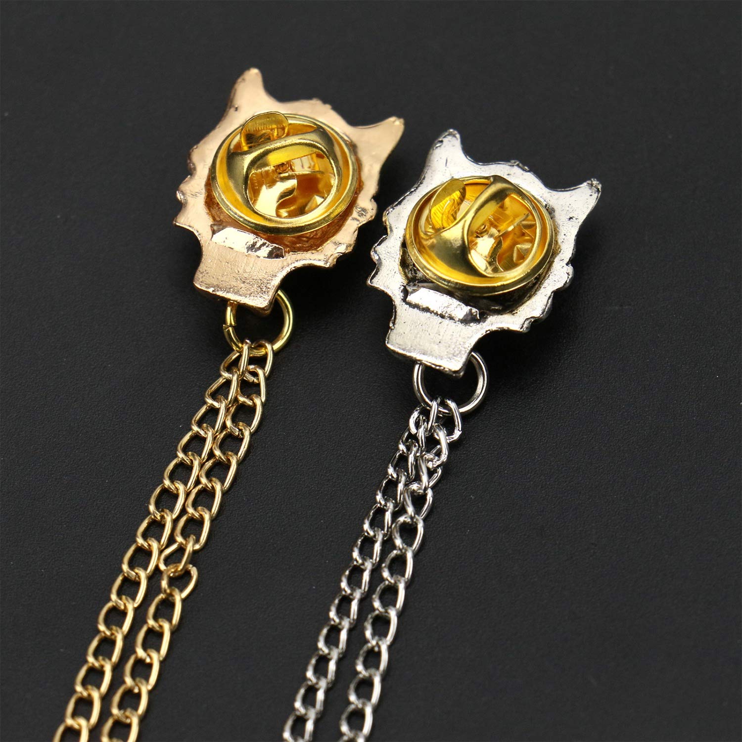 Gold and Sliver JETEHO 2 pcs Collar Pin Brooch Buckle Chain Collar