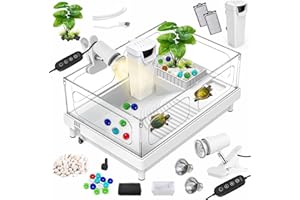 GOZILLA Small Turtle Tank(Tank+Lamp+Filter), Acrylic Turtle Starter Kit with Adjustable Lamp, Reptile Habitat and Terrarium w