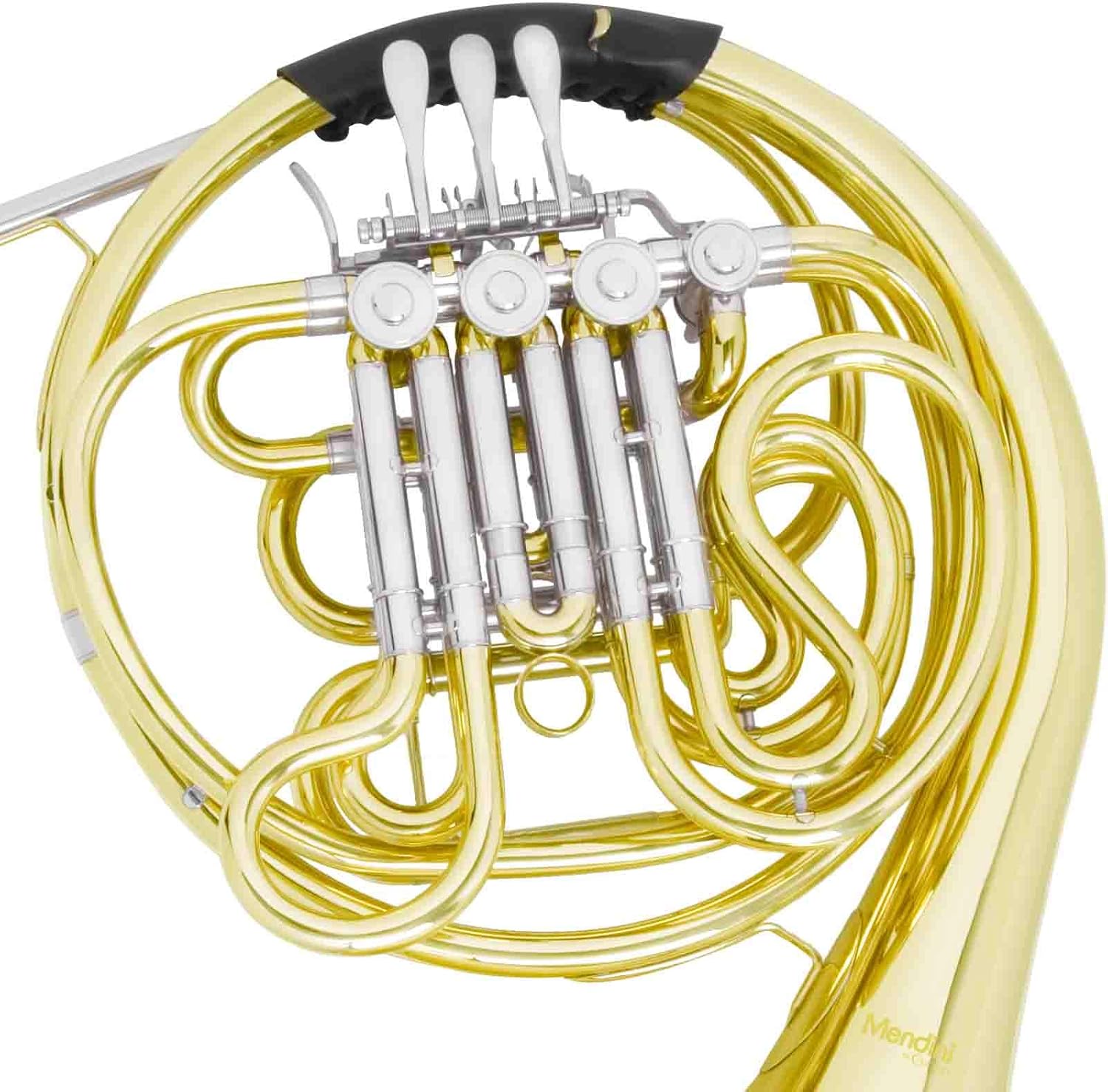 Mendini Intermediate Key of F/Bb Double French Horn with Solid Rotors String Lever Action, MFH-30L+92D: Musical Instruments