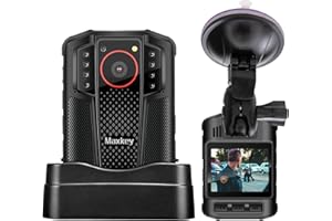Maxkey S03 4K GPS Body Camera，Audio Video Recording and Ultra Infrared Night Vision, 128G Waterproof Body Worn Camera with Magnet Mount, Police Body Camera Fast Charging for Law Enforcement, Delivery