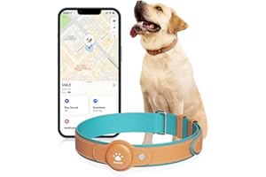 MODUS GPS Tracker for Dogs, 2 in 1 Pet Tracking Smart Collar (Only iOS), Real-time Location Soft and Comfortable PU Dog Collar GPS Tracker,No Monthly Fee Tracking Tag for Your Puppy(Locator Included)