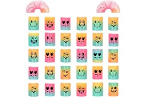 Irnushka 30 Pcs Mini Spring Rainbow Coil Party Favors for Kids, Plastic Coil Toys Bulk,Mini Plastic Coil Spring Toy for Easter Egg Filler Party Favor Carnival Prize Birthday Goodie Bag Stuffers