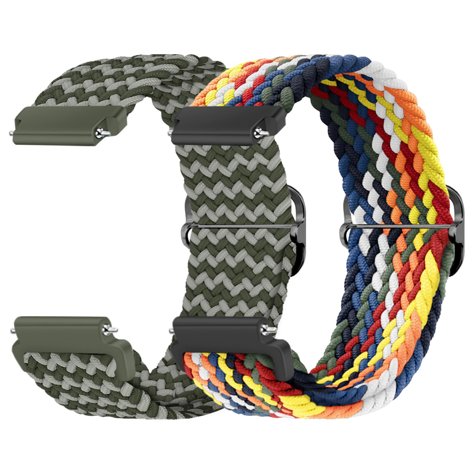 MaEiol 18mm Straps Nylon Braided for Huawei Watch GT 6/5/4 41mm / Huawei Watch 5/GT 5 Pro 42mm / Garmin Venu 4/Venu 3S 41mm /Garmin Forerunner 265S/255S, Sports Replacement Wristband for Women Men