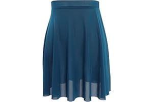 DanceDaily Adult Ballet Dance Skirt Women Soft Mesh Dance Skirts Pull on Elastic Waist Ballerina Clothing