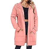 Zeagoo Women's Zip Up Hoodies Long Tunic Sweatshirts Oversized Fleece Casual Long Sleeve 2026 Fall Hoodie Jacket Coat