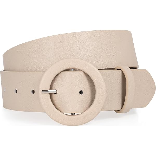 Amazon.com: XZQTIVE Women Leather Belt with Circle Black  display picture 3