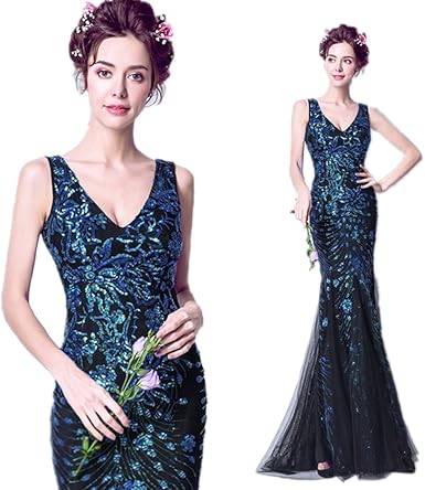 wedding dress dark blue