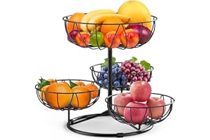 Honeystar 4 Tier Fruit Basket Bowl Fruit Stand Countertop Fruit Bowls for Counter Vegetable Basket Kitchen Organizer and Stor