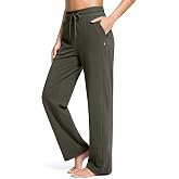 Soothfeel Womens Cotton Sweatpants Sweat Pants Lounge Open Bottom High Waisted Yoga Casual Pants for Women with Pockets