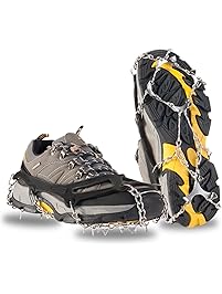 OuterStar Traction Cleats Ice Snow Grips Anti Slip Stainless Steel Spikes Crampons for Footwear M/L
