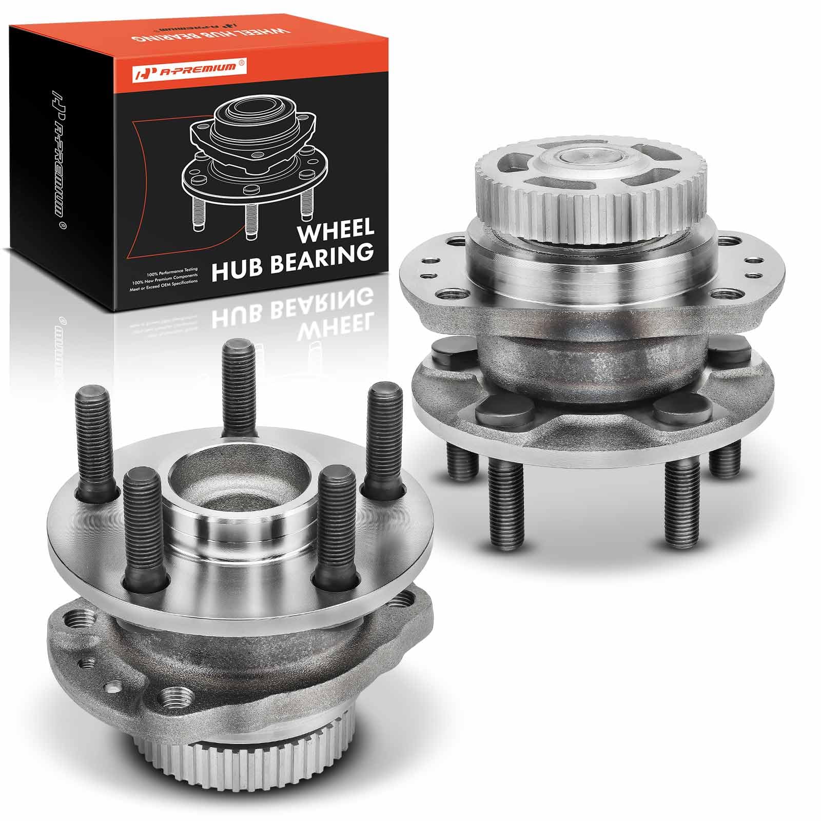 Photo 1 of A-Premium 2 x Rear Wheel Bearing and Hub Assembly Compatible with Dodge Plymouth Chrysler - 1996-2000 - Town Country, Grand Caravan, Grand Voyager, Voyager, with Rear Drum & 14 inche Wheel