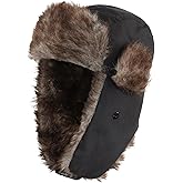LLmoway Trapper Hat Warm Faux Fur Winter Hat with Ear Flaps Windproof Waterproof Snow Ski Hats for Men Women Cold Weather