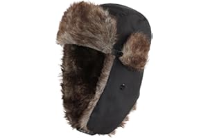 LLmoway Trapper Hat Warm Faux Fur Winter Hat with Ear Flaps Windproof Waterproof Snow Ski Hats for Men Women Cold Weather