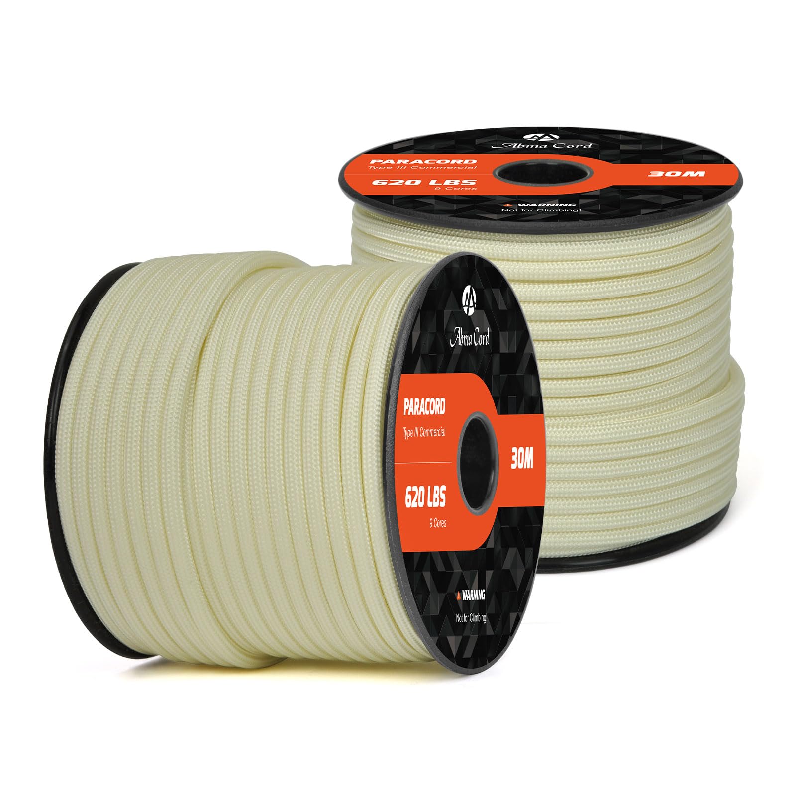 Abma Cord Paracord 620 lbs 4mm 9 Strands 100% Nylon 30M - Cream