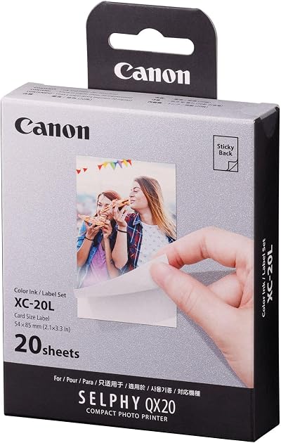 Canon XC-20L Genuine Ink and Paper Set for SELPHY Square QX20-20