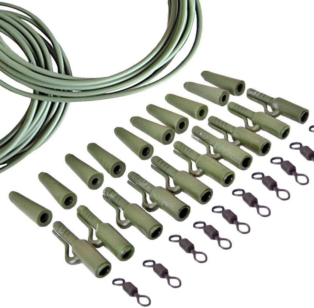 KaariFirefly 32Pcs/Set Outdoor Fishing End Tackle Carp Weight Lead Clips Swivel Rig Tube Tool - Green
