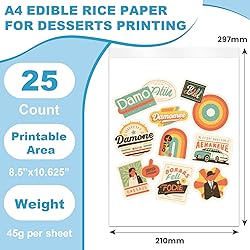 PatiFrussa 25 Count Edible Paper A4 11.7" x