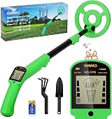 OMMO Kids Metal Detector Adjustable Stem LCD 6" Waterproof Coil Green