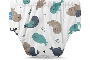 Charlie Banana Reusable Swim Diaper, Washable, with Easy On and Off Snaps for Baby Girls Boys, Soft and Snug Waterproof Fit t