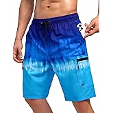 Vogyal Mens Swim Trunks with Compression Liner Zipper Cargo Pockets Bathing Suit 9 Inch Quick-Dry Swimming Shorts