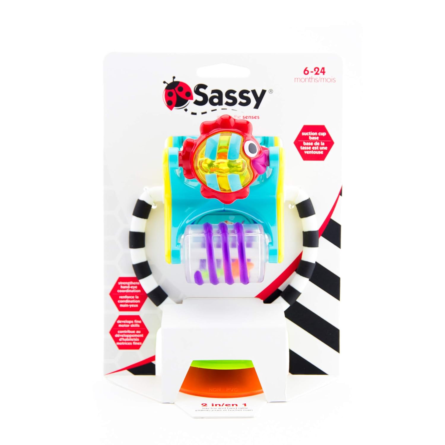 Sassy Fishy Fascination Station 2-in-1 Suction Cup High Chair Toy | Developmental Tray Toy for Early Learning | for Ages 6 Months and Up : Baby