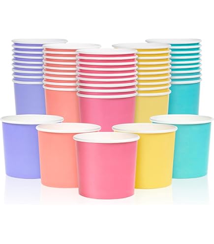 Lawei 100 Pack Ice Crea Cups, 8 Oz Disposable Paper Ice Crea Sundae - View #3
