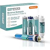 NU Aqua Reverse Osmosis Filter Replacement Set - 5 Stage RO Under Sink Kit | Includes Membrane, Sediment, GAC, Carbon Block, Post Filters, Parts &amp; Fittings, Universal Undersink RO Filtration Pack